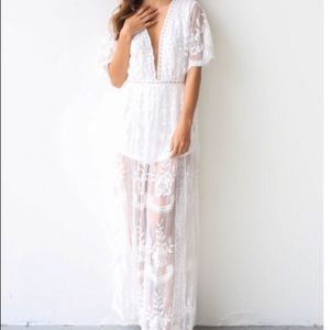 Beautiful White Lace Maxi Dress